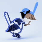 Blue Wren (2) Polymer Clay Cutter