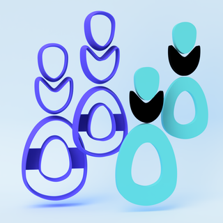 Hollow Egg Shape 3pc Set - Polymer Clay Cutter