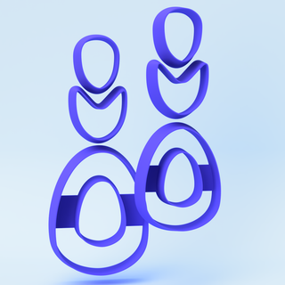 Hollow Egg Shape 3pc Set - Polymer Clay Cutter