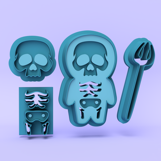 Skeleton with Pitchfork - Polymer Clay Cutters