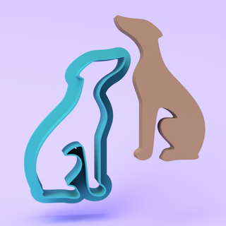 Sitting Greyhound - Polymer Clay Cutter