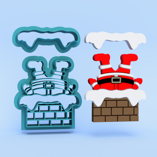 Santa In Chimney - Polymer Clay Cutters