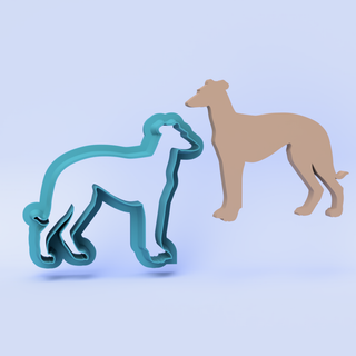 Standing Greyhound (2) Polymer Clay Cutter