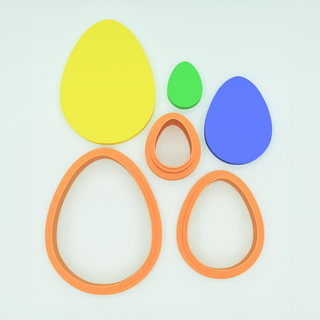 Easter Egg Outline Polymer Clay Cutter