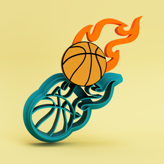 Flaming Basketball Polymer Clay Cutter