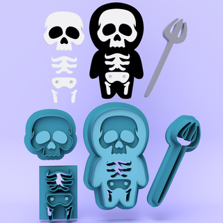 Skeleton with Pitchfork - Polymer Clay Cutters