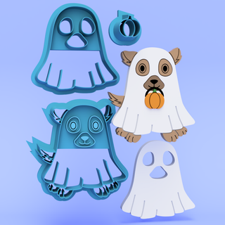 Dog in Ghost Costume - Polymer Clay Cutters