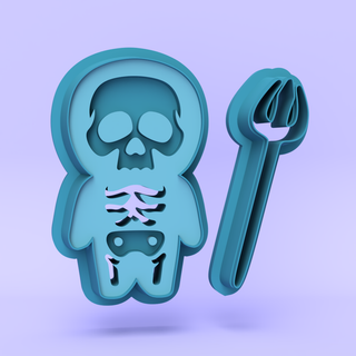 Skeleton with Pitchfork - Polymer Clay Cutters