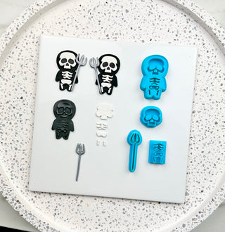 Skeleton with Pitchfork - Polymer Clay Cutters