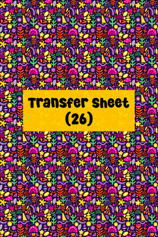 Flowers & Rainbow (01) Transfer Sheet