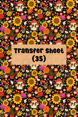 Flowers & Mushrooms Transfer Sheet