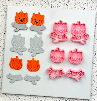 Pumpkin Headed Cat - Polymer Clay Cutters