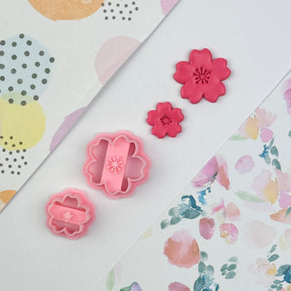 Cute Flower with Imprint Polymer Clay Cutter