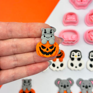 Animals On Pumpkins or Skulls - Polymer Clay Cutters