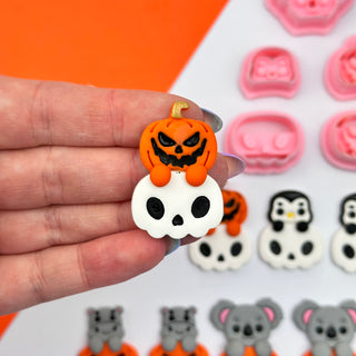 Animals On Pumpkins or Skulls - Polymer Clay Cutters