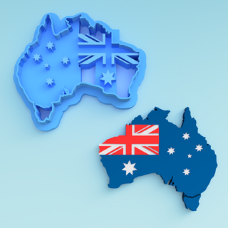 Embossed Australia Continent - Polymer Clay Cutter