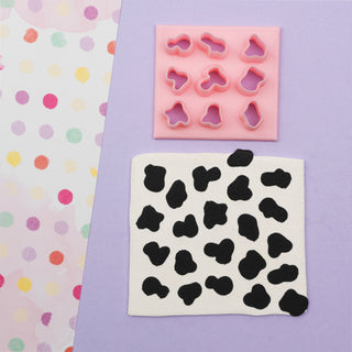 Cow Print Shapes Polymer Clay Cutters