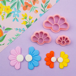 5 Petal Half Flower Polymer Clay Cutter